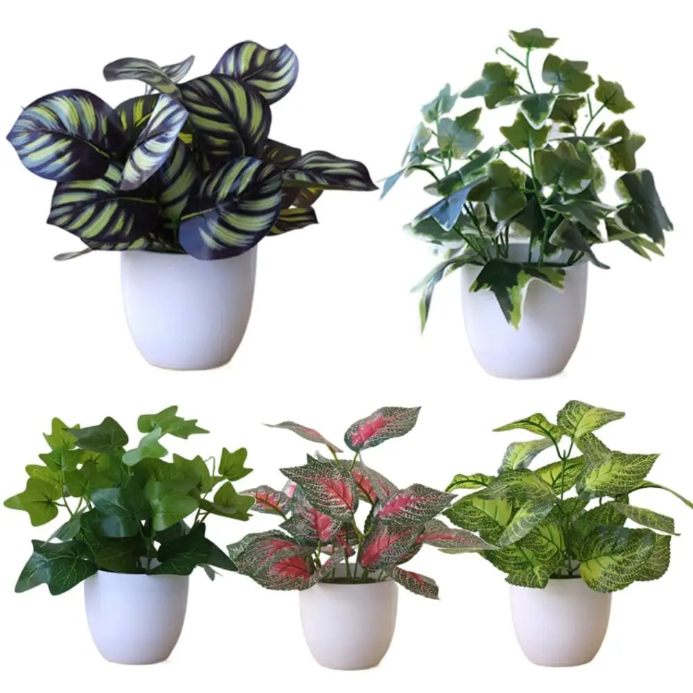 plantes artificielles vertes bonsaï ornement accessoires photo scindapsus pot rotin extérieur moderne