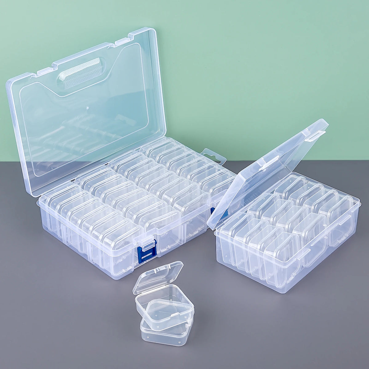 boîtes rangement transparentes modernes poignées compartiments grilles boîtes rangement transparentes poignées compartiments 10 grilles