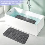 tapis bain antidérapant pvc ventouses trous drainage moderne gris blanc