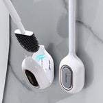 brosse wc moderne adhésif poils noirs blanc accessoire salle bain nettoyage durable 42cm
