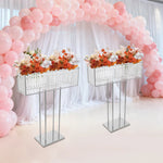 supports fleurs transparents argentés décoration événementielle moderne draperies ballons