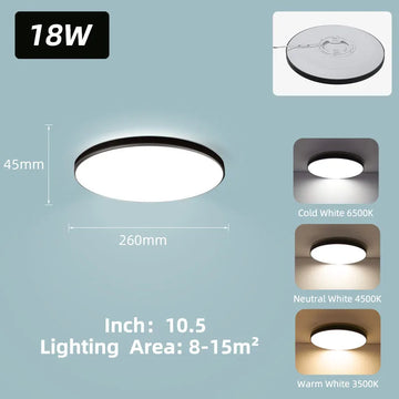 plafonnier led rond moderne blanc doré salon cuisine chambre éclairage intérieur minimaliste