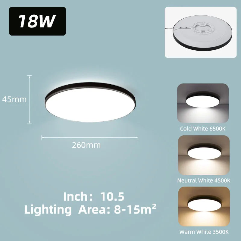 plafonnier led rond moderne blanc doré salon cuisine chambre éclairage intérieur minimaliste
