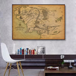carte murale vintage cartographique toile beige nature morte sans cadre 30x40cm