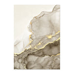 tableau contemporain minimaliste marbre effet liquide gris noir doré sans cadre impression toile chambre