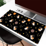 tapis souris gaming extra large noir orange chats étoiles constellation cartoon