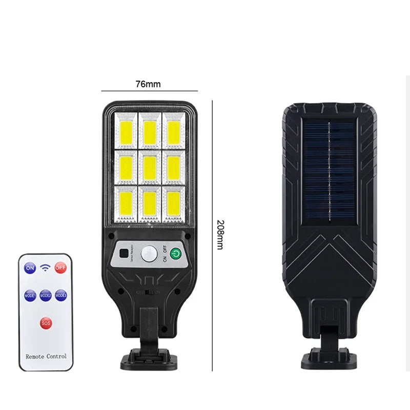 lampe solaire moderne détecteur mouvement 2000w ip67 étanche noir abs ledextérieur