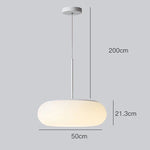luminaire suspendu ovale moderne acrylique blanc 3000K 6000K salon chambre