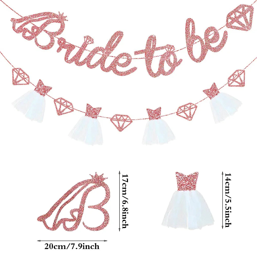 décoration mariage bannière bride to be ceinture tulle confettis diadème accessoires fiançailles