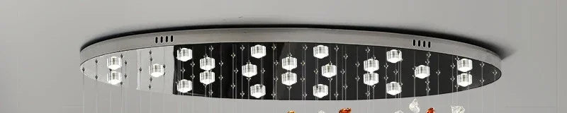 lustre moderne cristal transparent doré pendantes salon chambre