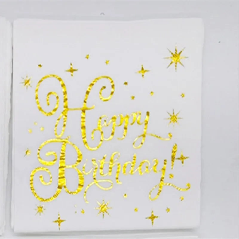 serviettes papier blanc doré classiques occasions festives mariage anniversaire élégantes lignes dorées simples texture