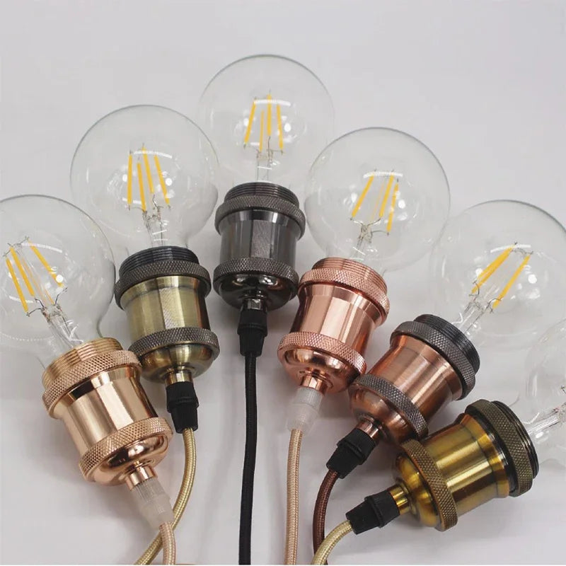 ampoules filament transparentes vintage dorées cuivrées noires industrielles pendentif chaines