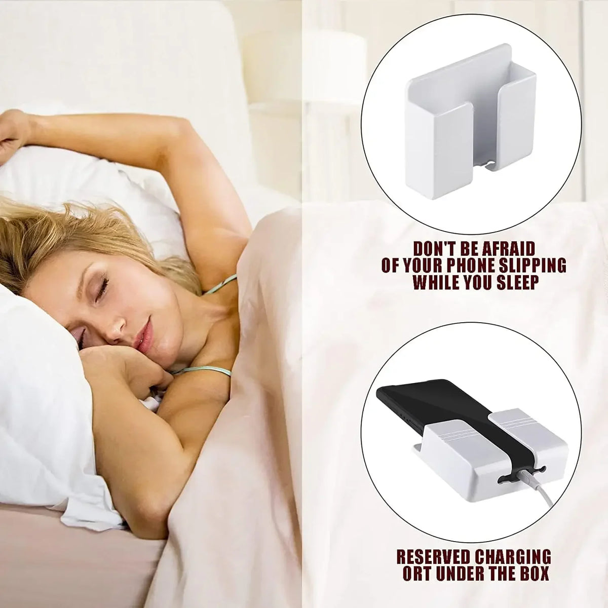 support téléphone portable blanc moderne adhésif rack stockage pratique suppléments