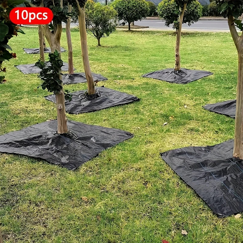 barrière anti herbe tissu noir carreaux verts texturé opaque ensemble 10 pièces différentes tailles
