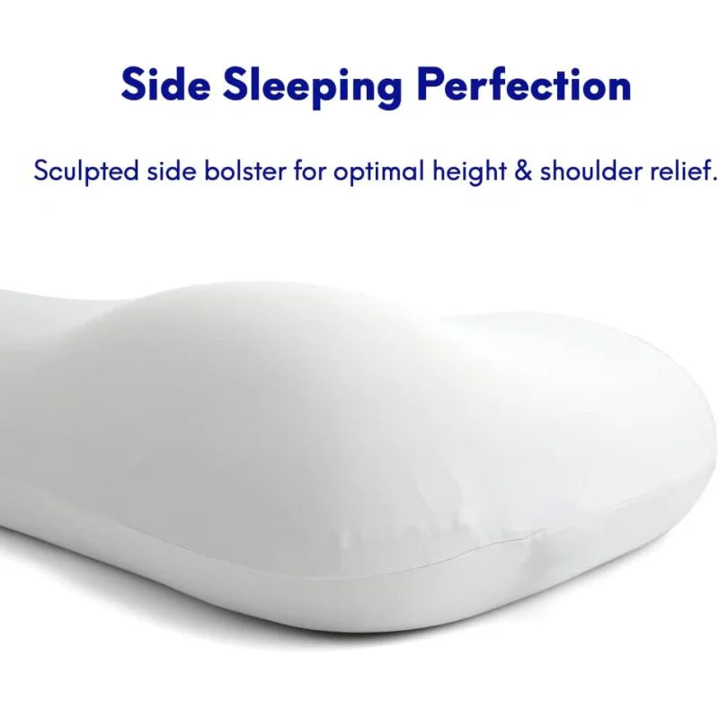 oreiller mousse mémoire forme cervicale ergonomique contoured dormir latéral dos couverture freshface polyester coton