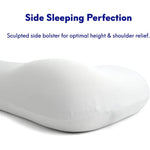 oreiller mousse mémoire forme cervicale ergonomique contoured dormir latéral dos couverture freshface polyester coton