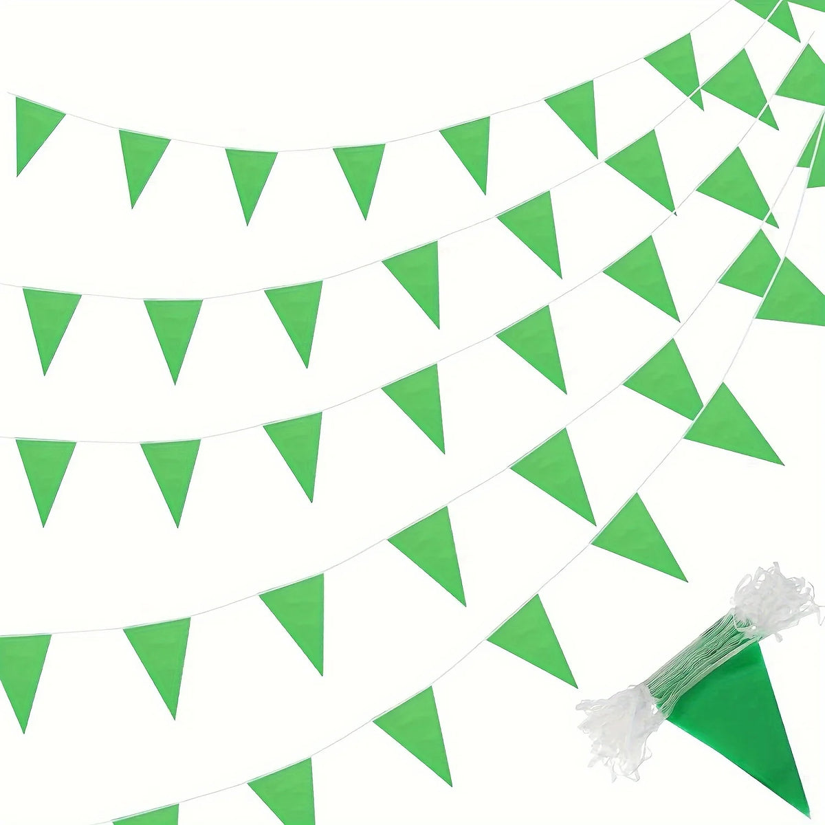 guirlande festivités fanions vert triangulaires suspension fil blanc décoration anniversaire mardi grasextérieur spring winter