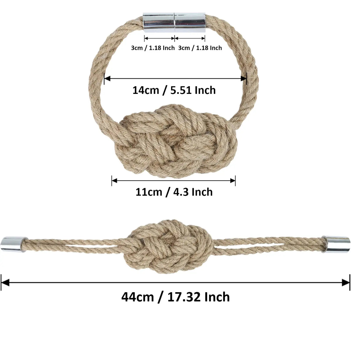 anneaux rideau tressés chanvre gris beige aimants facile utiliser décoration moderne rustique