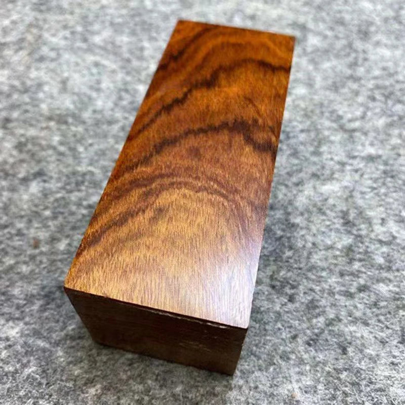 bois sculpture marron foncé rayures naturelles rustique non fini diy manche couteau 10x3x3cm 10x4x4cm
