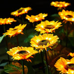 lampes solaires extérieures tournesol fleurs jaunes vert modernes jardin