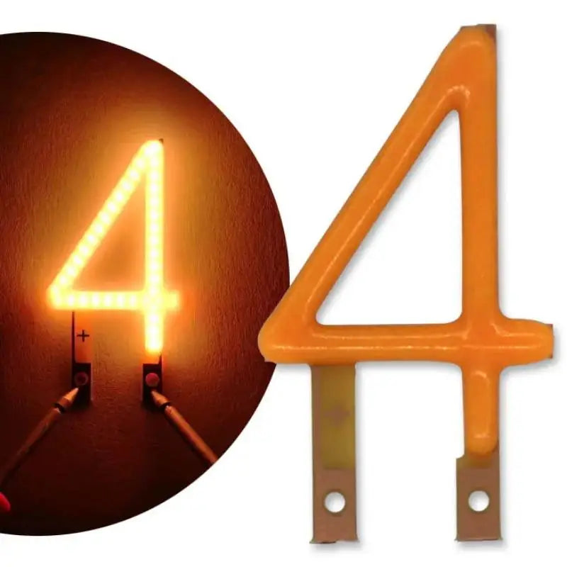 numéros lumineux orange clips câbles modernes diy décoration fêtes led filaments