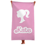 serviette plage personnalisée grande grande nom rayures horizontales coton absorbant natation