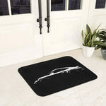 tapis sol antidérapant silhouette porsche noir blanc moderne entrée chambre salon