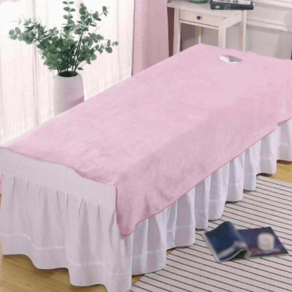 drap massage uni fibre bambou rose clair blanc moderne confortable 80x200cm 120x200cm