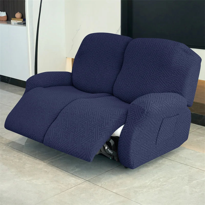 housse canapé inclinable gris jacquard moderne extensible poches fauteuil salon maison