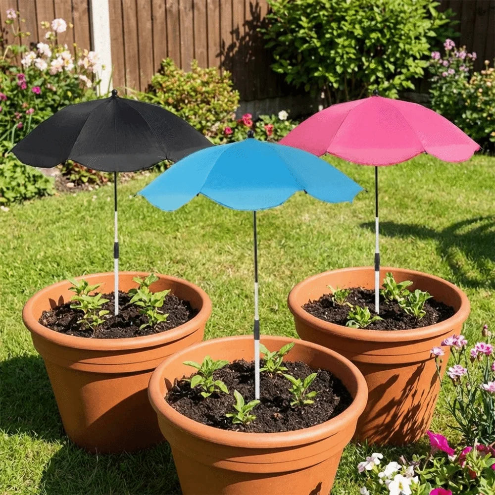 parasol télescopique plantes réglable 65cm protection uv noir bleu rose rouge vert orange violet