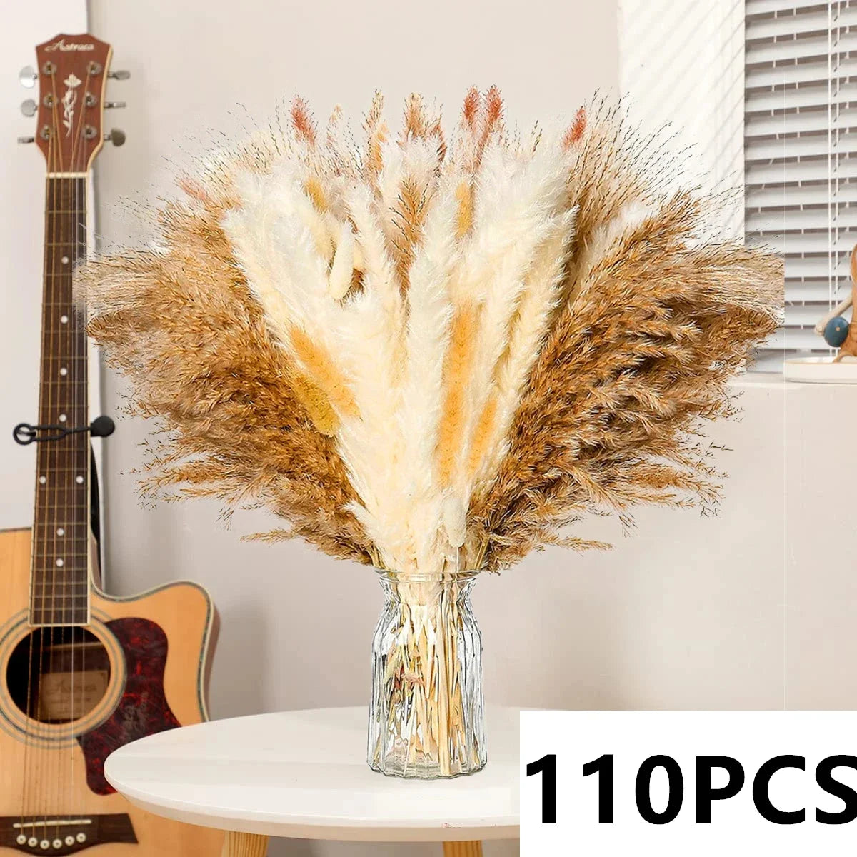 bouquet fleurs séchées pampas naturel beige marron blanc décoration maison anniversaire mariage rustic