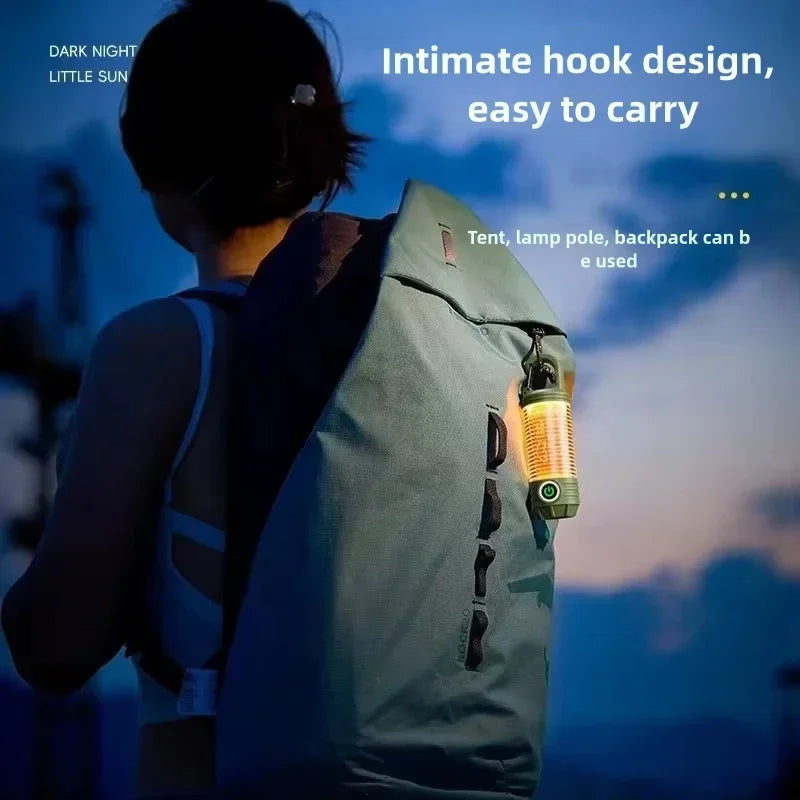 lampe portable camping rechargeable étanche transparent vert olive crochet suspension