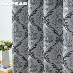 rideau gris floral opacité classique polyester moderne maison
