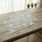 serviette table florale polyester blanc beige dentelle classique romantique rétro pâques festive