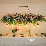 Suspension lumineuse rustique feuilles fleurs vert blanc led pendentif naturel chambre salon