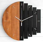 horloge murale bois abstraite moderne visage unique fixations sans tic tac