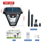 lampes solaires extérieures détecteur radar moderne ip65 led rechargeables télécommande