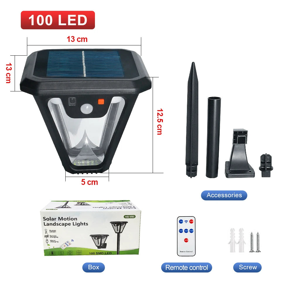 lampes solaires extérieures détecteur radar moderne ip65 led rechargeables télécommande