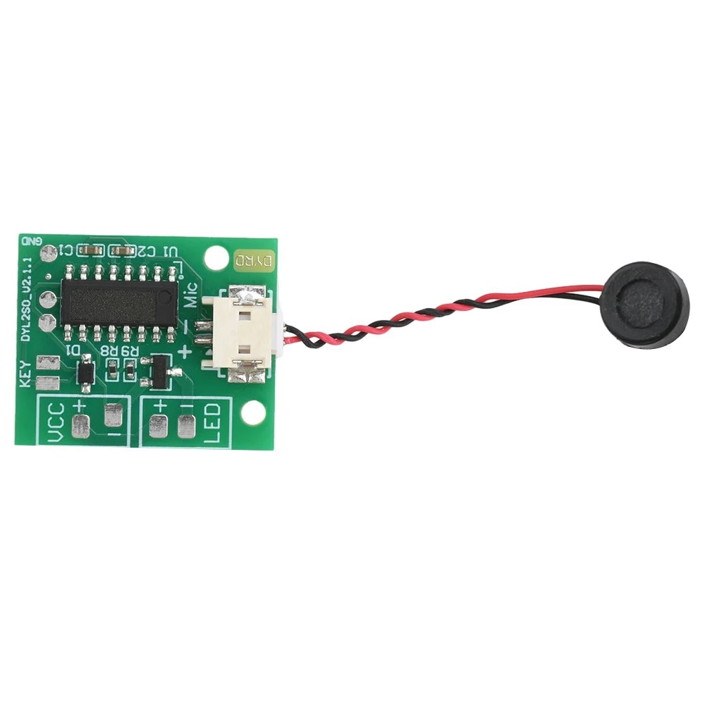 module commande vocale basse tension vert circuit imprimé microphone connecteur led protection inversion polarité