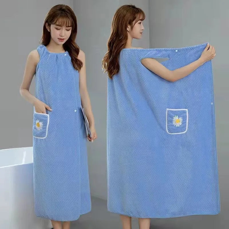 robe bain coton brodée sèchage rapide violet rose bleu vert moderne