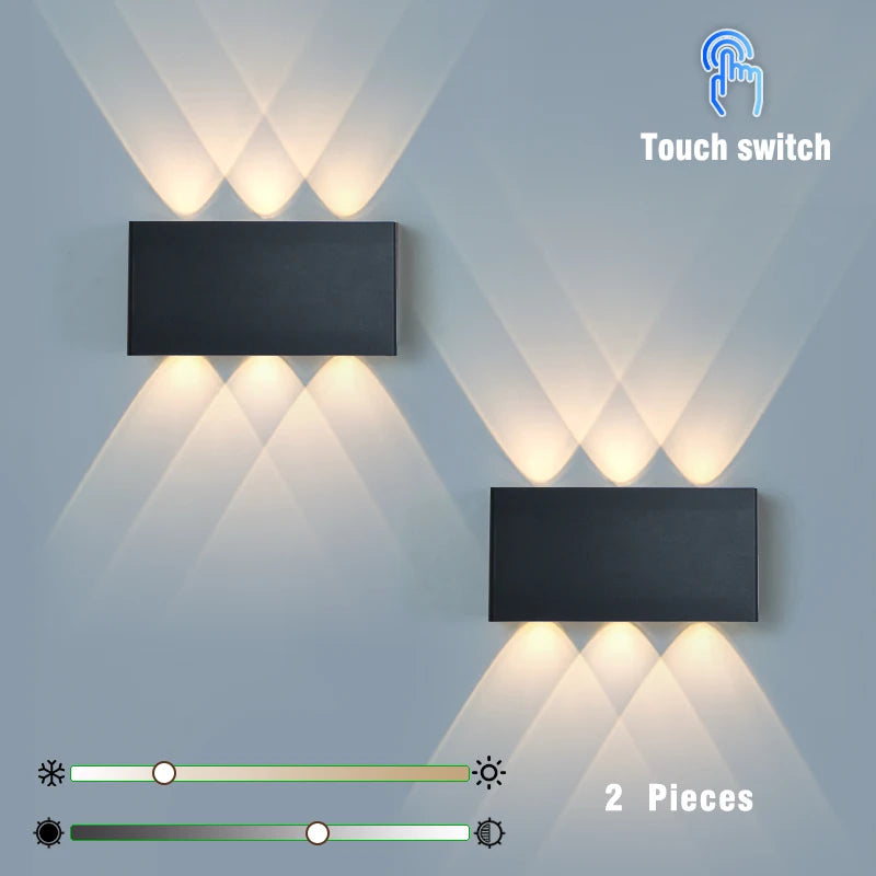 lampe murale led portable noir bois moderne adhésive rechargeable tactile type