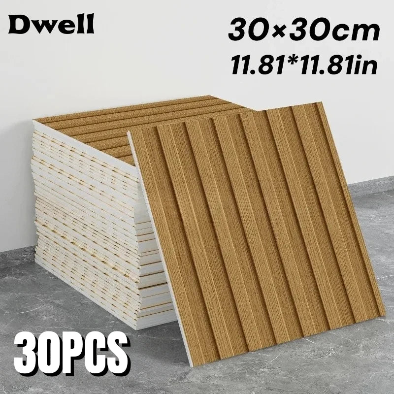 panneaux décoratifs modernes 30x30cm texture bois adhésifs auto posables intérieur extérieur 10 20 30