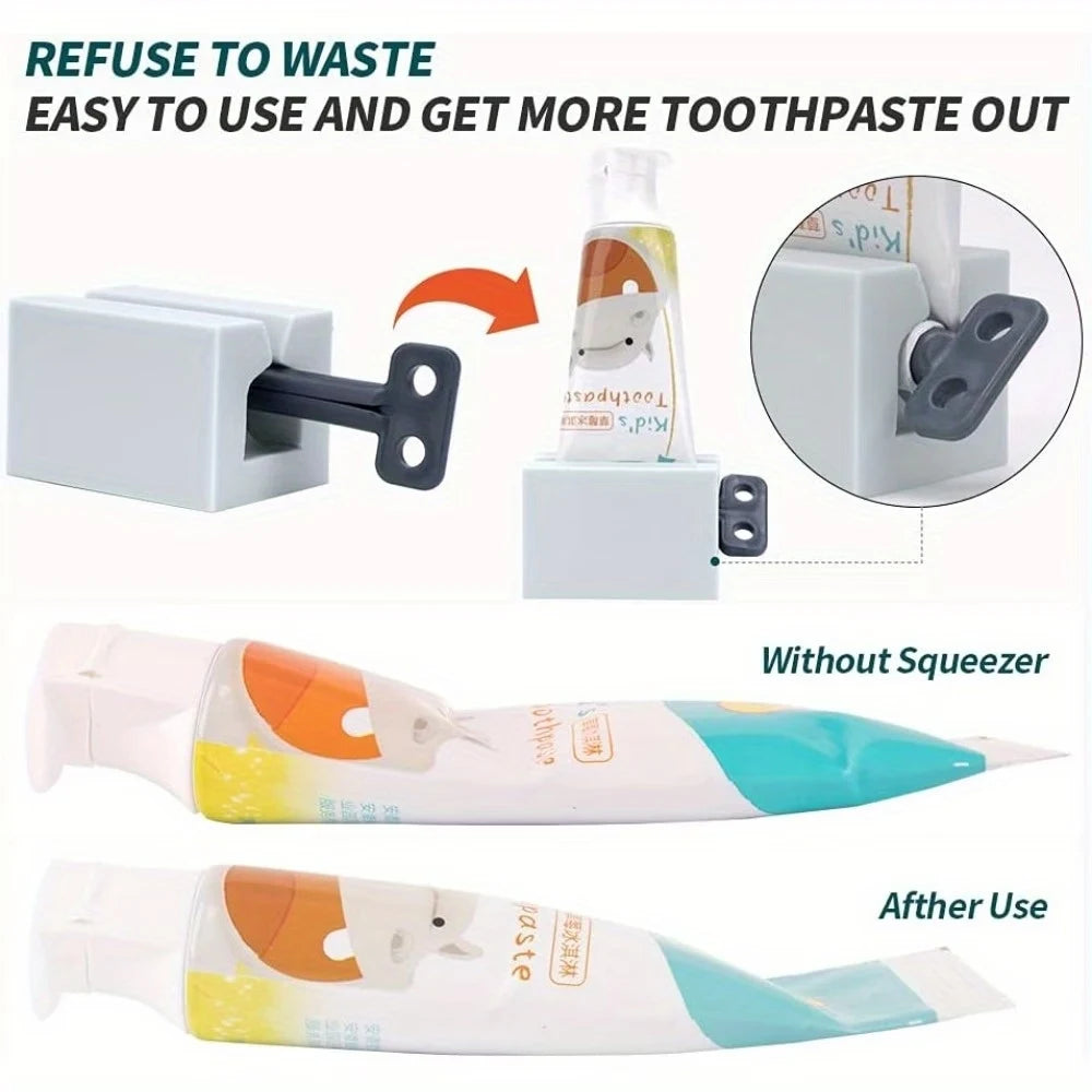 distributeur dentifrice moderne personnages animaux blanc gris rose