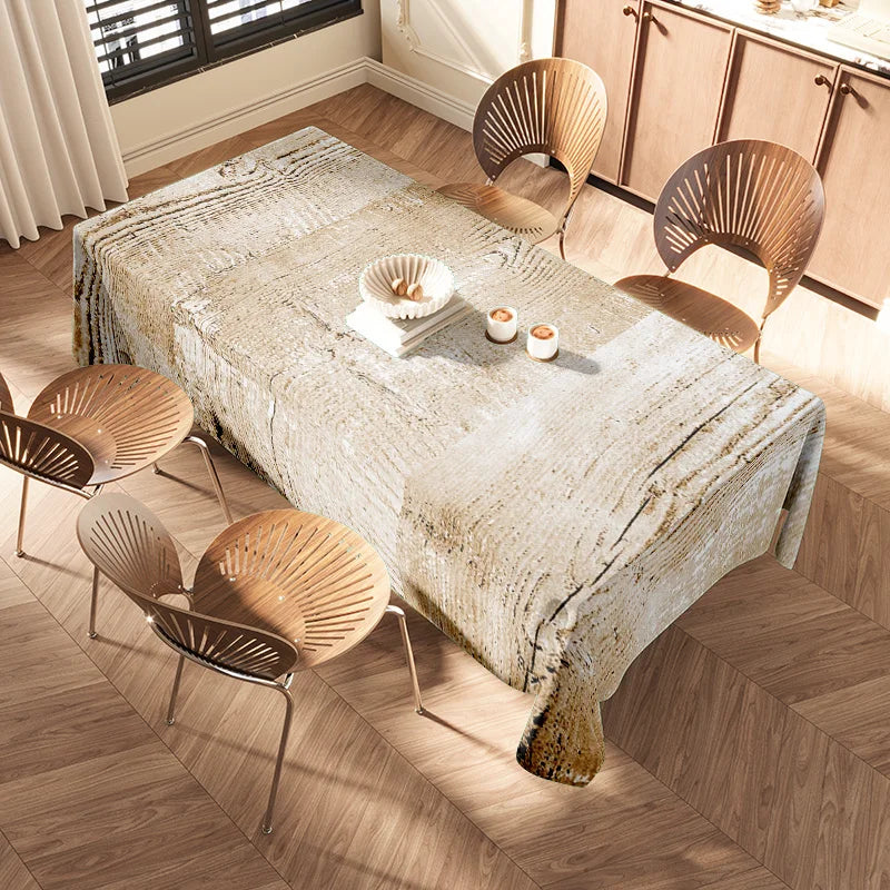 nappe table moderne rustique imitation bois beige marron blanc décoration mariage événementextérieur