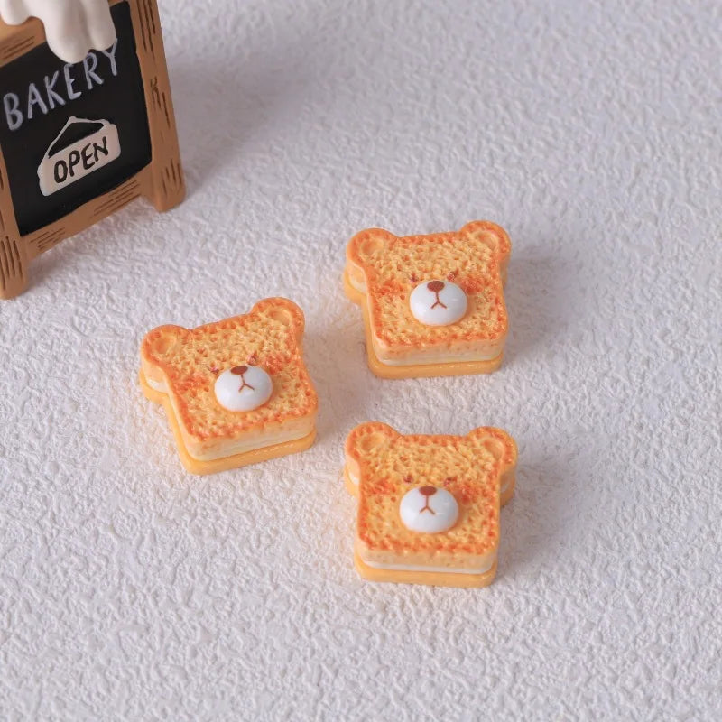 miniatures pains pâtisseries réalistes orange beige blanc détaillées résine peint artificiel