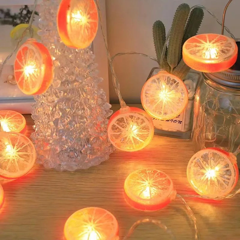 guirlande lumineuse citron orangera lime led festive chambre salon noel