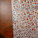 nappe decorative moderne or blanc argent motifs circulaires translucide mariage eventDecorationintérieur