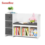 meuble salon enfant blanc moderne tiroirs compartiments banc rangement jouets