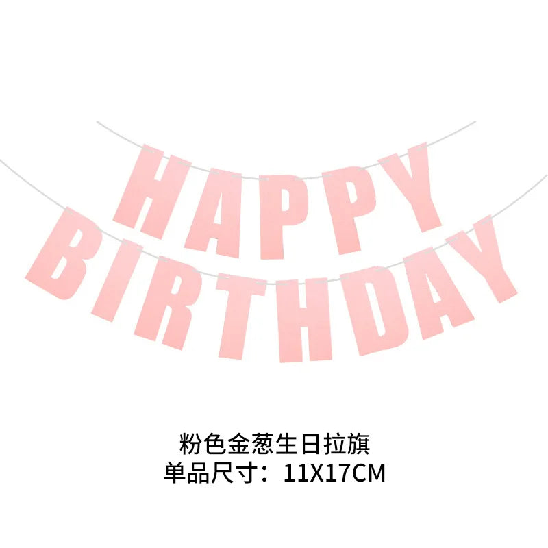 guirlande lettres happy birthday multicolore élégante occasion anniversaire brillantes dorées festive
