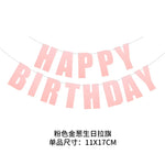 guirlande lettres happy birthday multicolore élégante occasion anniversaire brillantes dorées festive